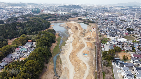 糟屋郡須恵町152区画宅地分譲地　着工